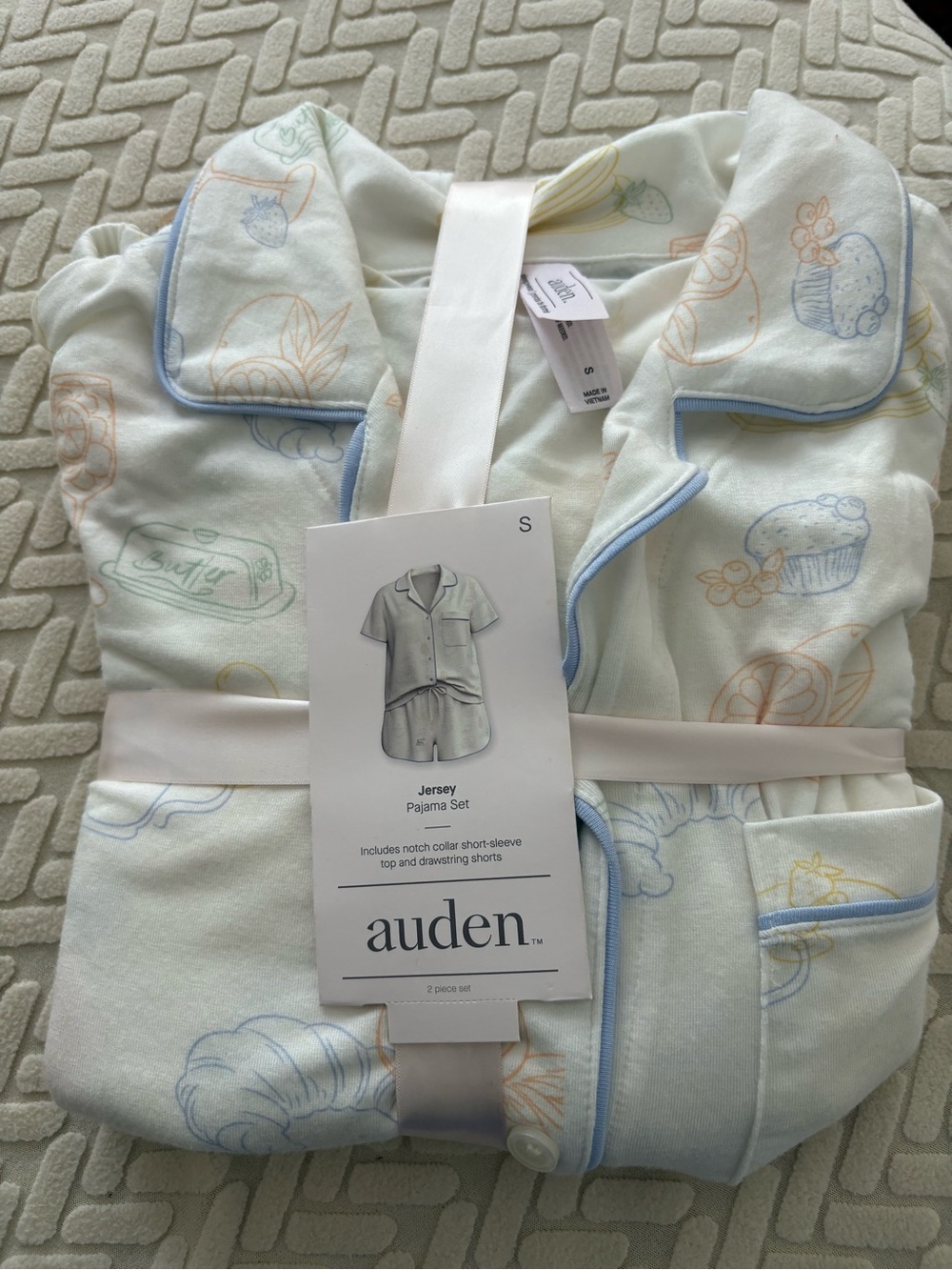 Auden Women’s Pajama Short Set (2 pc) Brunch Pattern -New-